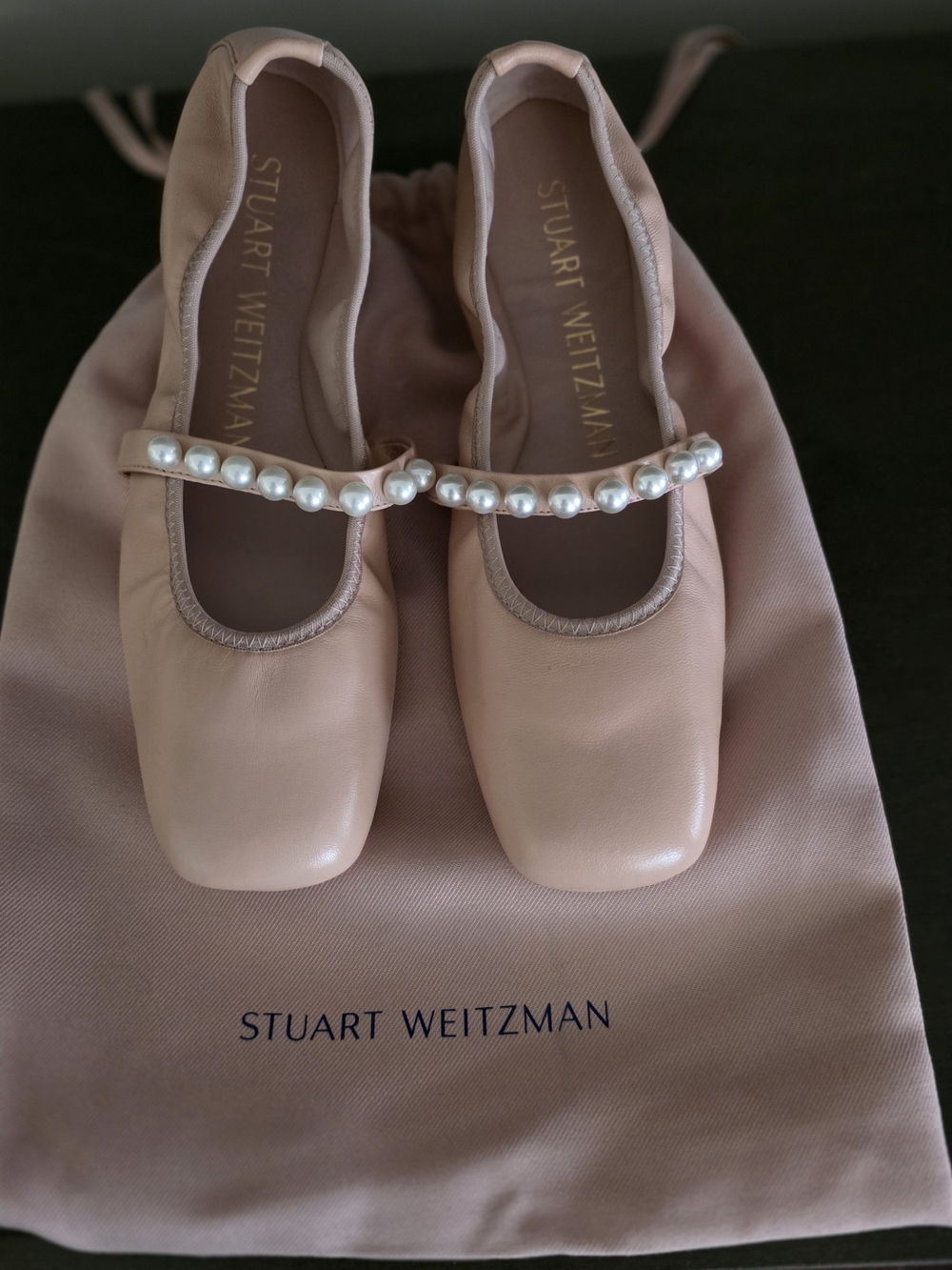 Stuart Weitzman Goldie Ballet Flats In Blush Pink